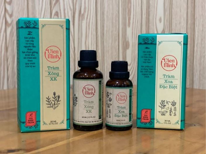 Một số sản phẩm tinh dầu tràm trị ho, viêm họng… của Viên Minh